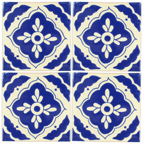 Toledo Blue Decorative Talavera Blanco