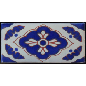 Toledo Blue/Brown Decorative Talavera Blanco Listello