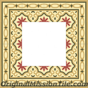 Original Mission Tile Cement Border Bocassio - 8 x 8