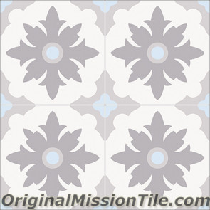 Original Mission Tile Cement Accent Flor Mexico - 8 x 8