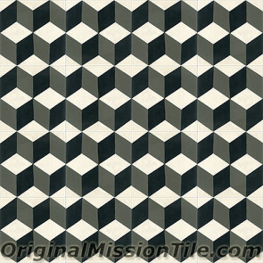 Original Mission Tile Cement Contemporary Harlequin 06 - 8 x 8