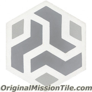 Original Mission Tile Cement Hexagonal Amy 02 - 8 x 8