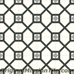 Original Mission Tile Cement Contemporary Lattice 01 - 8 x 8