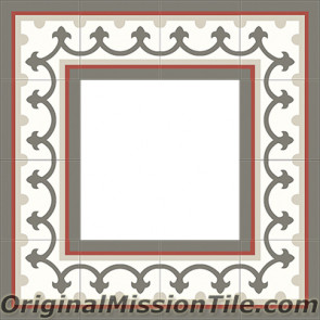 Original Mission Tile Cement Border Montserrat - 8 x 8