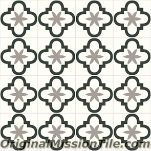 Original Mission Tile Cement Contemporary Quatro Foil 01 - 8 x 8
